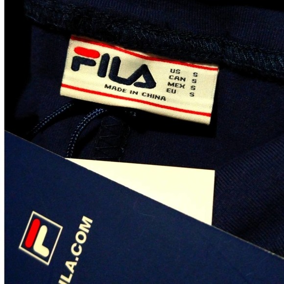 FILA Girls High Waist Navy Blue Logo Biker Shorts Size Small (S) New - Picture 7 of 8